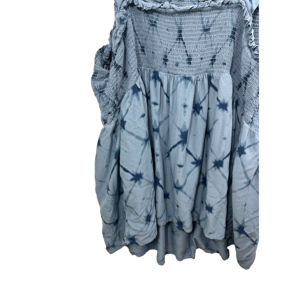 Sonoma Babydoll Top Women's 1X Tank Festival Blue Tie Dye Smocked Ruffle Y2K - Picture 5 of 8